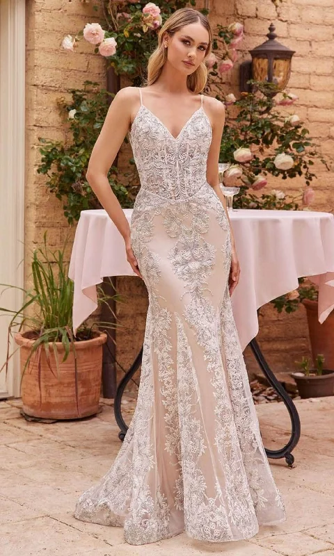 Ladivine J859W - Sleeveless Embroidered Bridal Gown